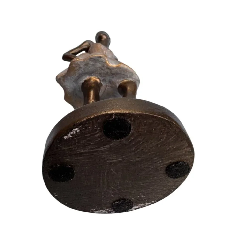 1995 Eylandekov Degas Dancer Figurine Bronze Finish Resin 8.5 Inch With Flipbook - Picture 6 of 7